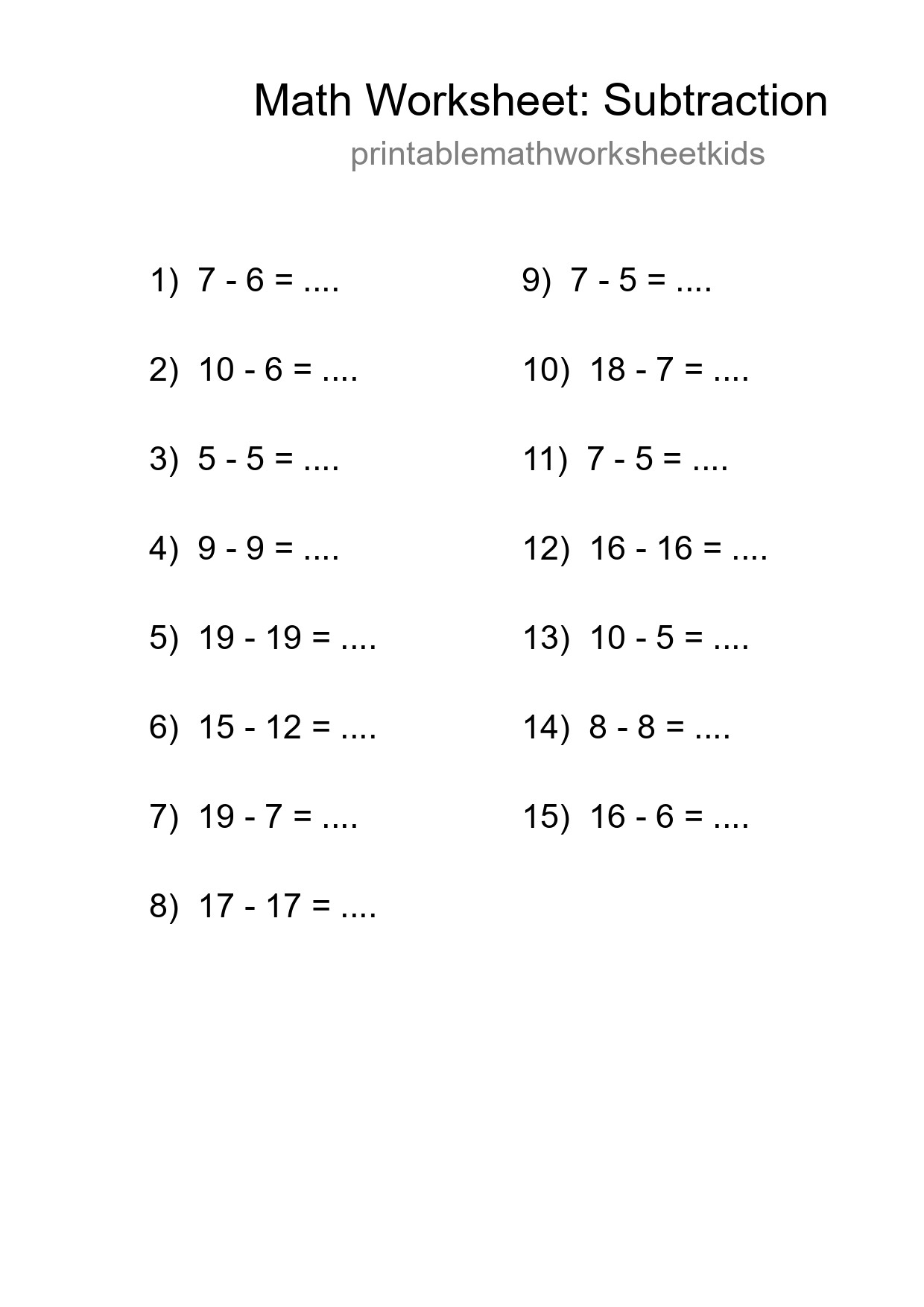 Free 15 Subtraction Math Worksheet For Grade 2 - Part 52