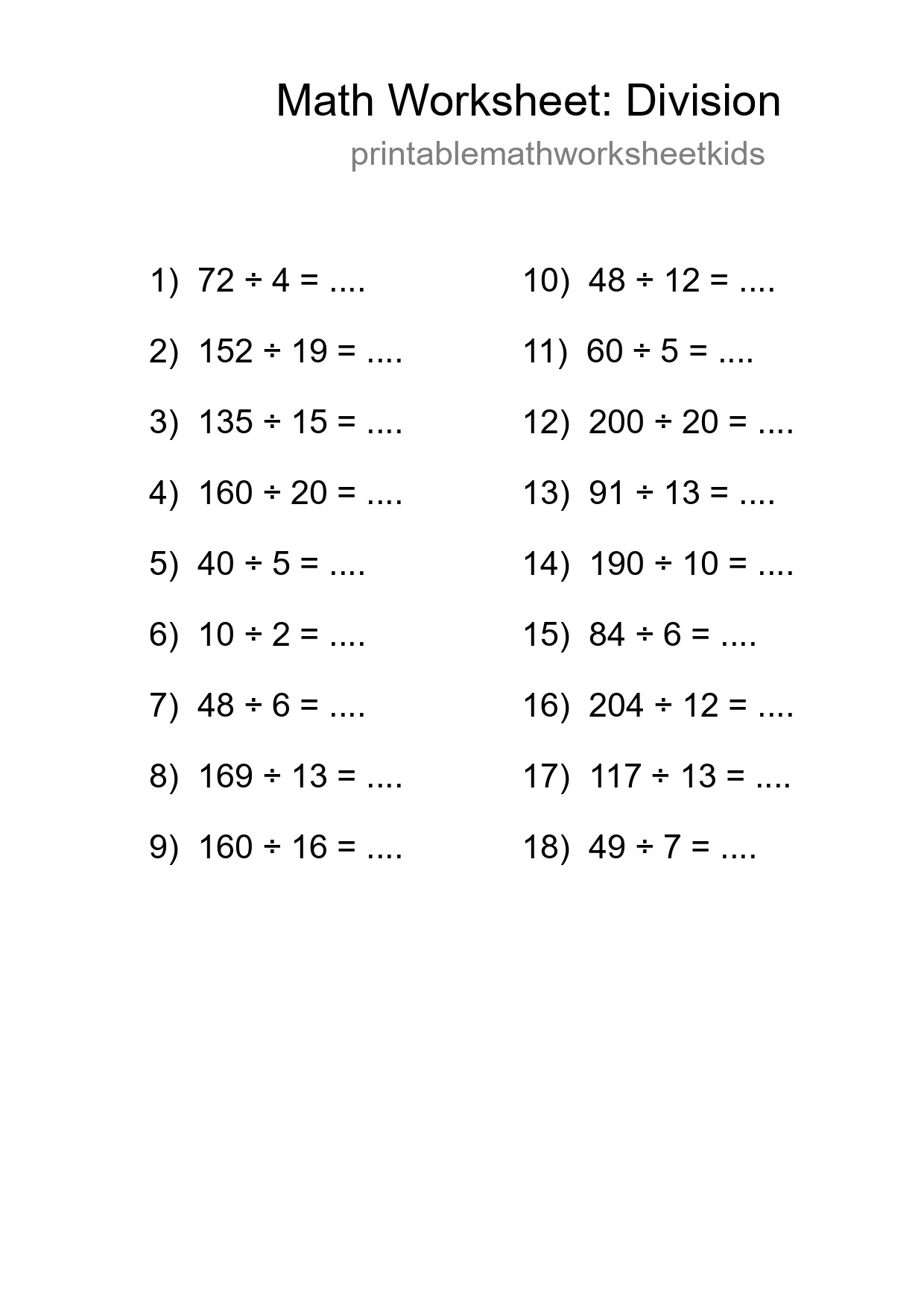 Free 18 Division Math Worksheet For Grade 2 - Part 136