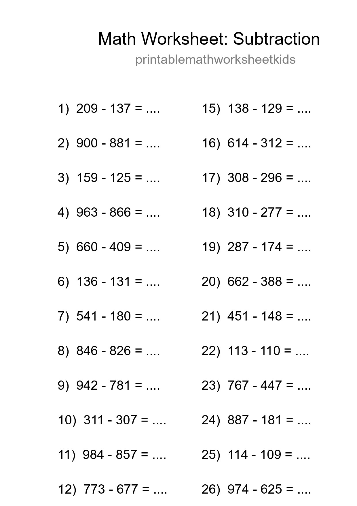 Free 28 Subtraction Math Worksheet For Grade 5 With Answers - Part 239