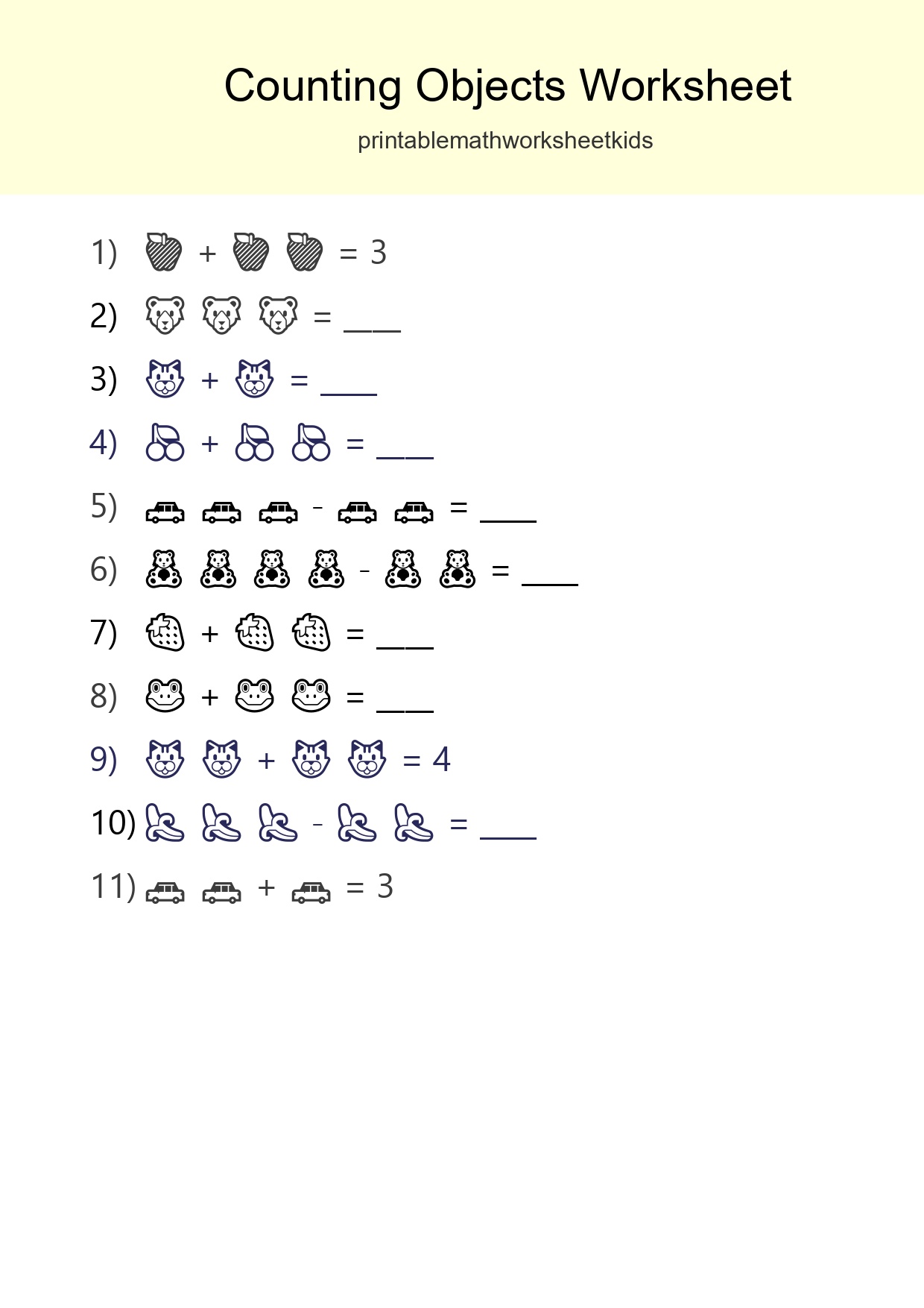 Free Counting Objects Worksheet For Pre-K - Part 179