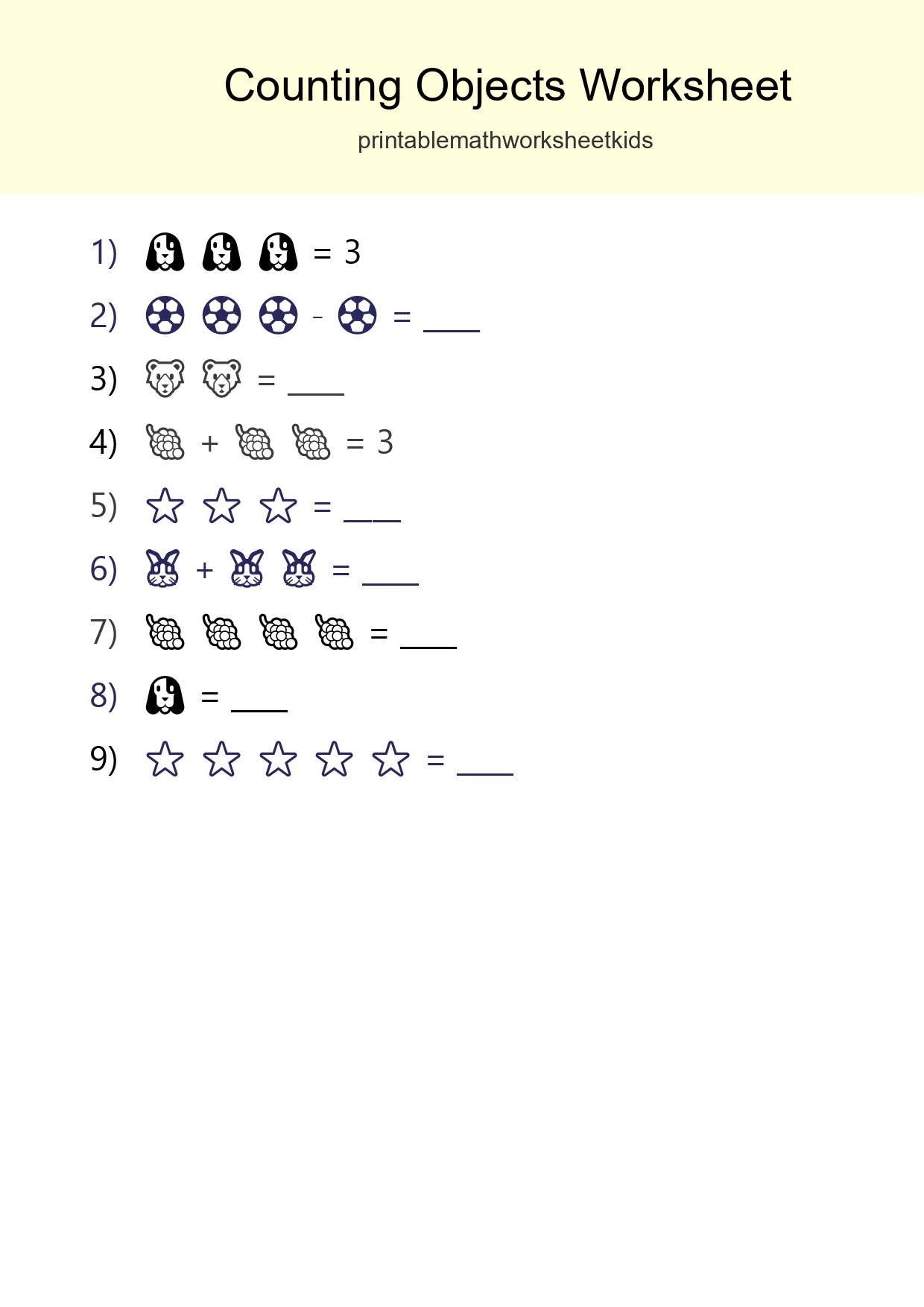 Free Counting Objects Worksheet For Pre-K - Part 223