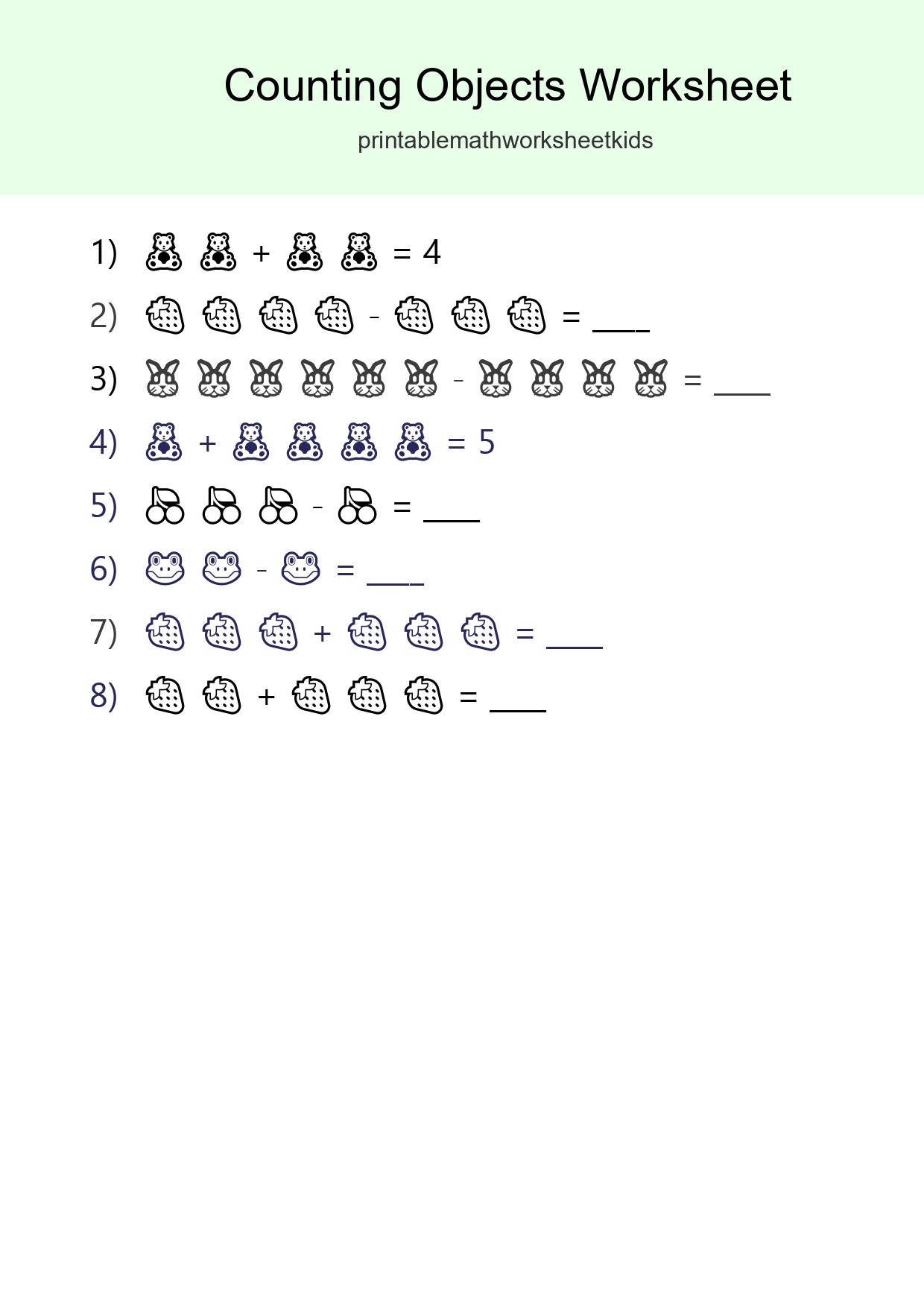 Kindergarten Count The Objects Worksheet - Part 47