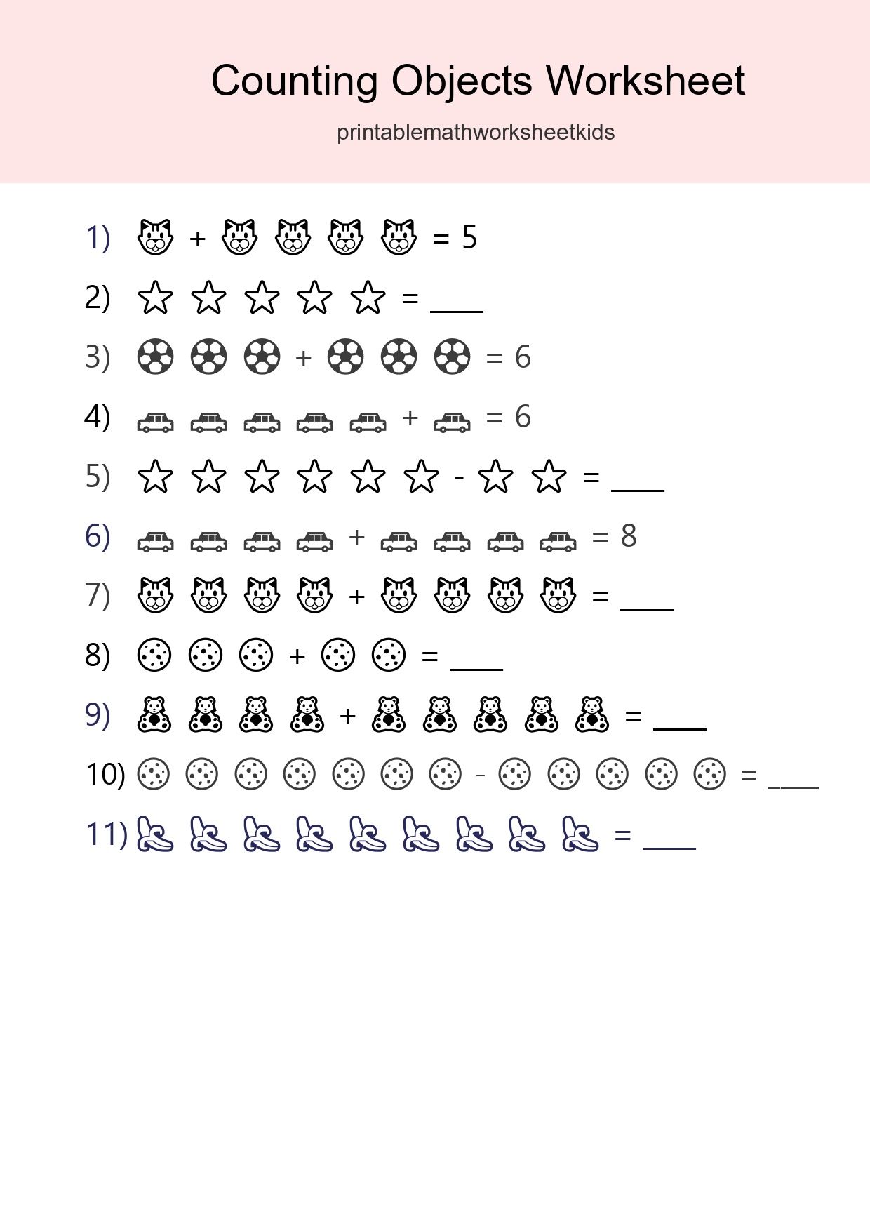 Learn Counting With Pictures Worksheet (Kindergarten) - Part 135