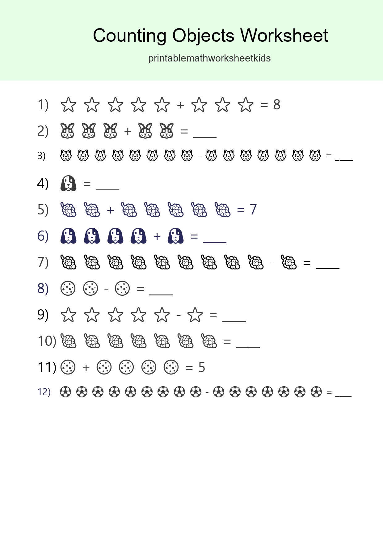 Learn Counting With Pictures Worksheet (Kindergarten) - Part 69