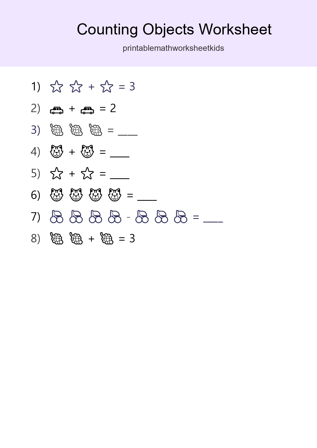 Pre-K Count The Objects Worksheet - Part 113