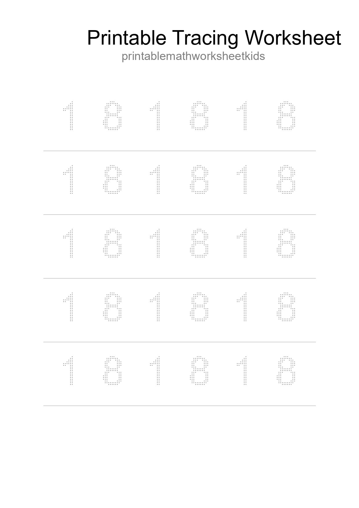 Printable Tracing Worksheet For Kids - Part 164