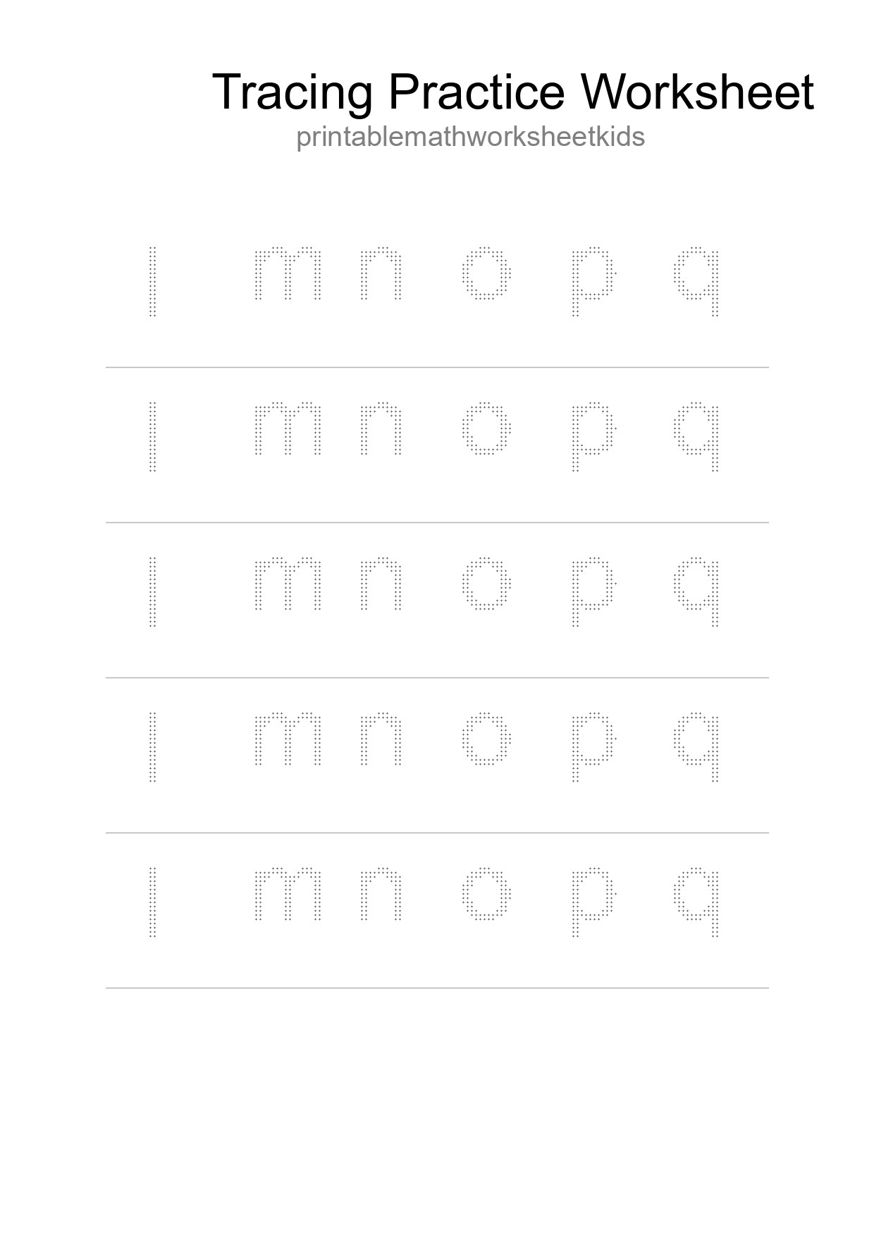 Printable Tracing Worksheet For Kids - Part 65