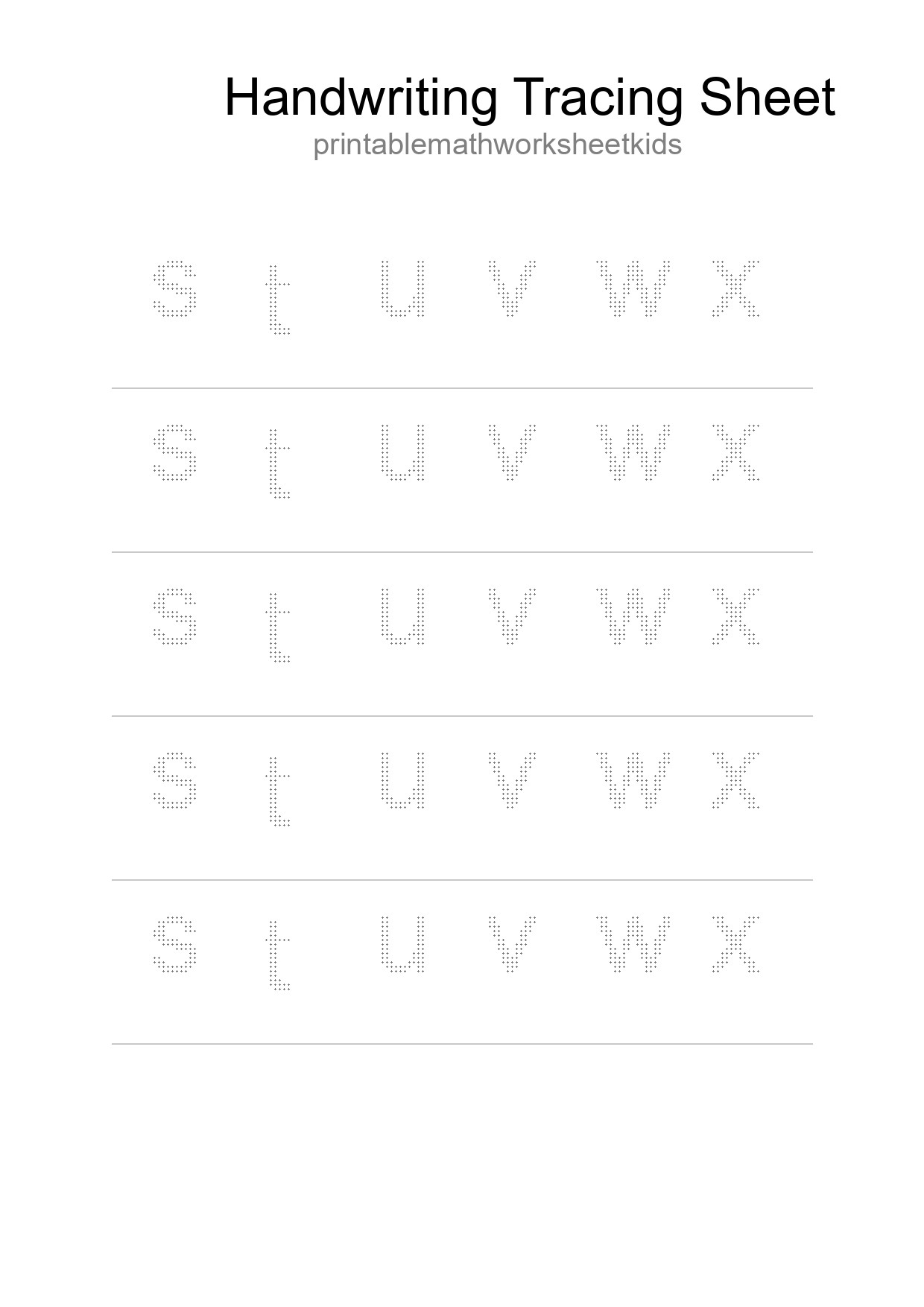 Printable Tracing Worksheet For Kids - Part 87